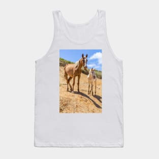 Wild Horse with Foal at Rano Raraku Crater - Rapa Nui - Easter Island Tank Top